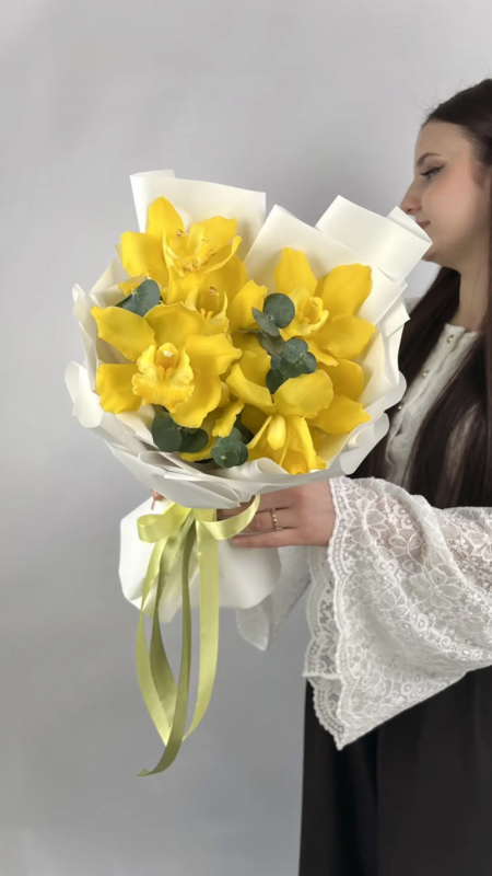 Букет лимонных орхидей, стандартный