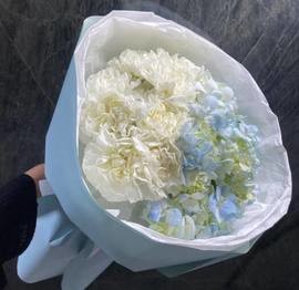 Buket gortenziya i diantusi