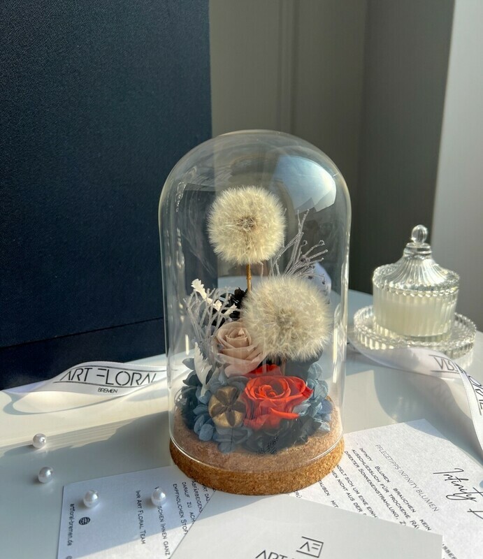 Застывшее мгновение, одуванчики в колбе