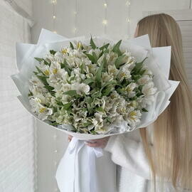 Al_stromeriya belaya 39 vetok v dizajnerskoj upakovke