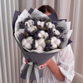 Buket suhotcvetov: natural_nij hlopok, lavanda, evkalipt