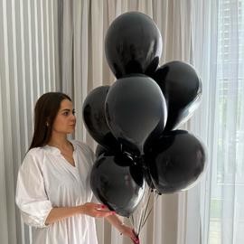 Сет из 9 шаров с гелием черный