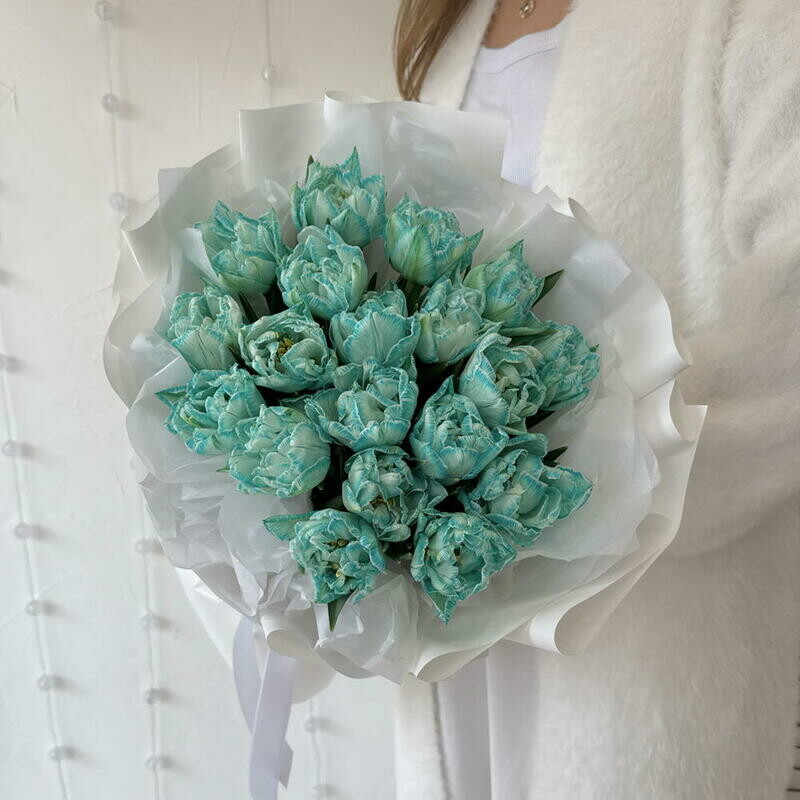 Пионовидные тюльпаны Тиффани в дизайнерской упаковке, стандартный