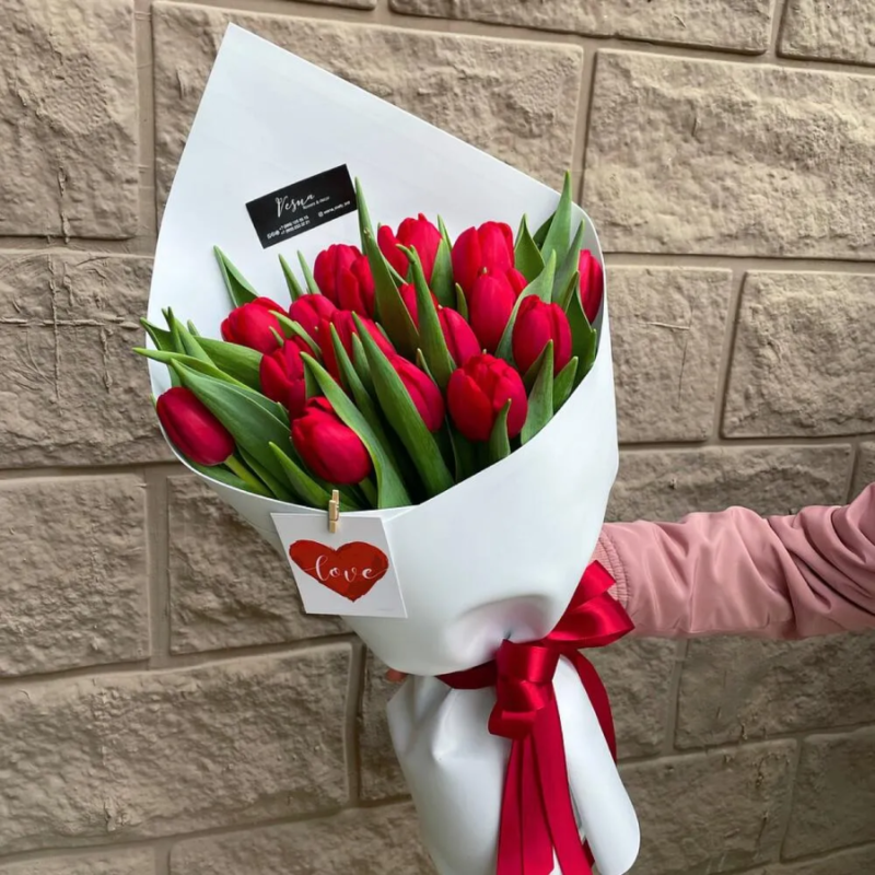 Букет тюльпанов 19 шт, стандартный