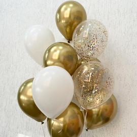 Set of 11 gold balls