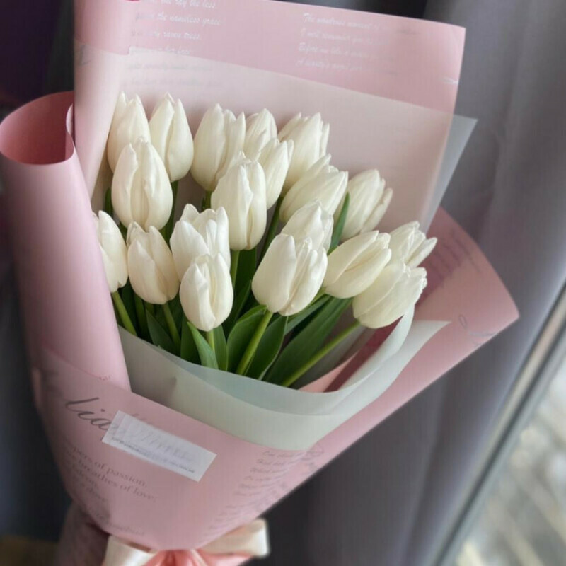 Букет белых тюльпанов, стандартный