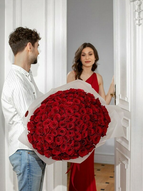 Премиальная эквадорская роза 60 см, делюкс