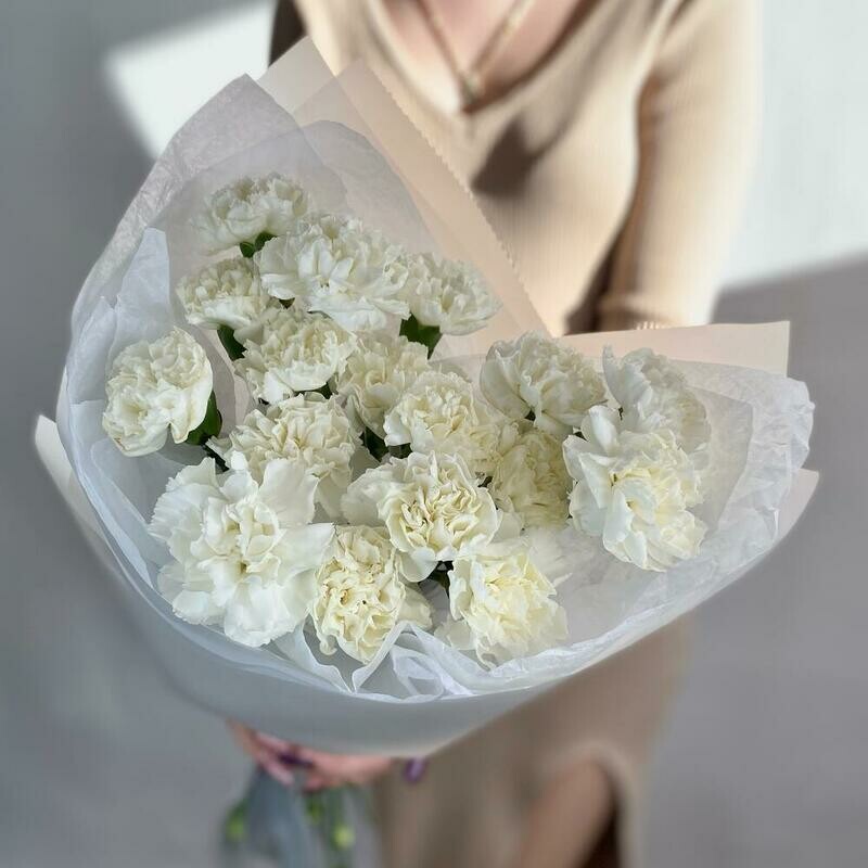 Bouquet of white dianthuses, standart