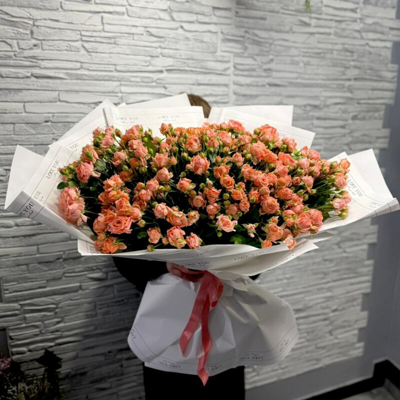 Buket Gigant iz 25 Kustovih roz Paradiz, premium